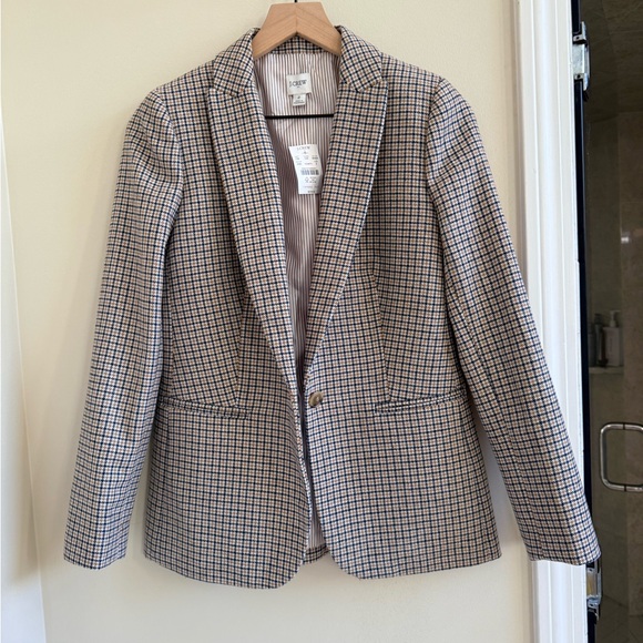 J. Crew Jackets & Blazers - J crew NWT SIZE 2 Checked Blazer with Button Closure